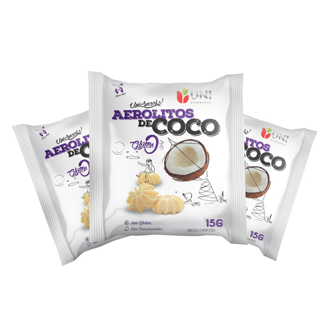Biscoito Aerólitos de Coco Sem Glúten 15 g