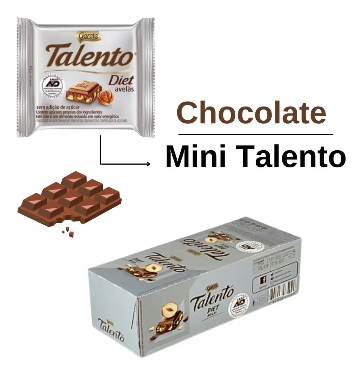 Talento Mini Diet Avelã 15x25g