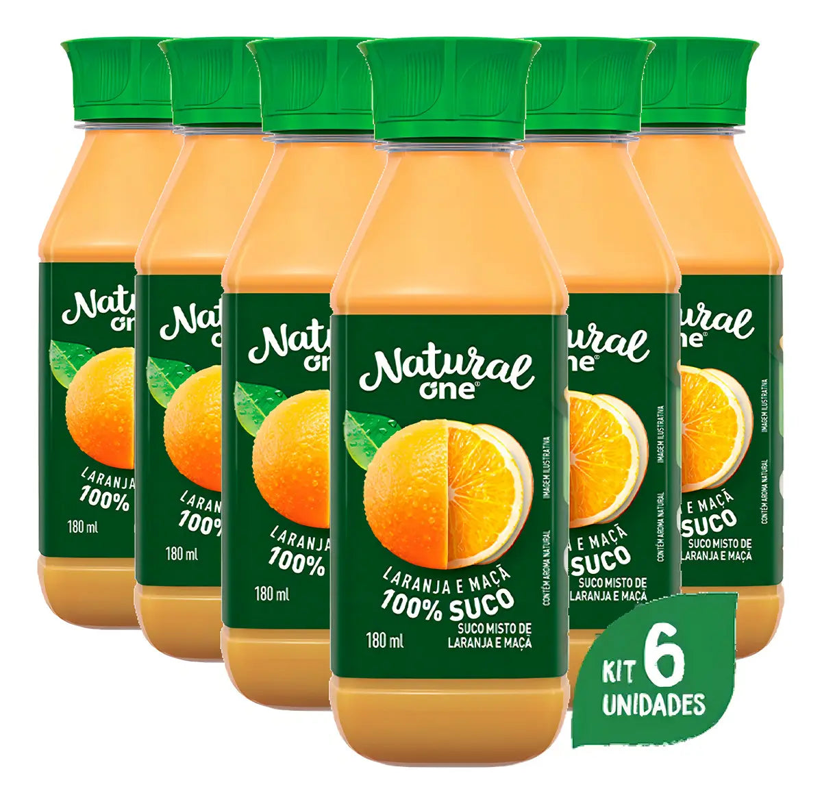 Suco Natural One Laranja e Maçã 6 x 180 ml
