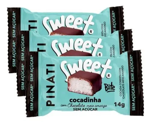 Bombom Pinati Doce Mordidas Cocada Zero Açúcar - Display 24 Unidades