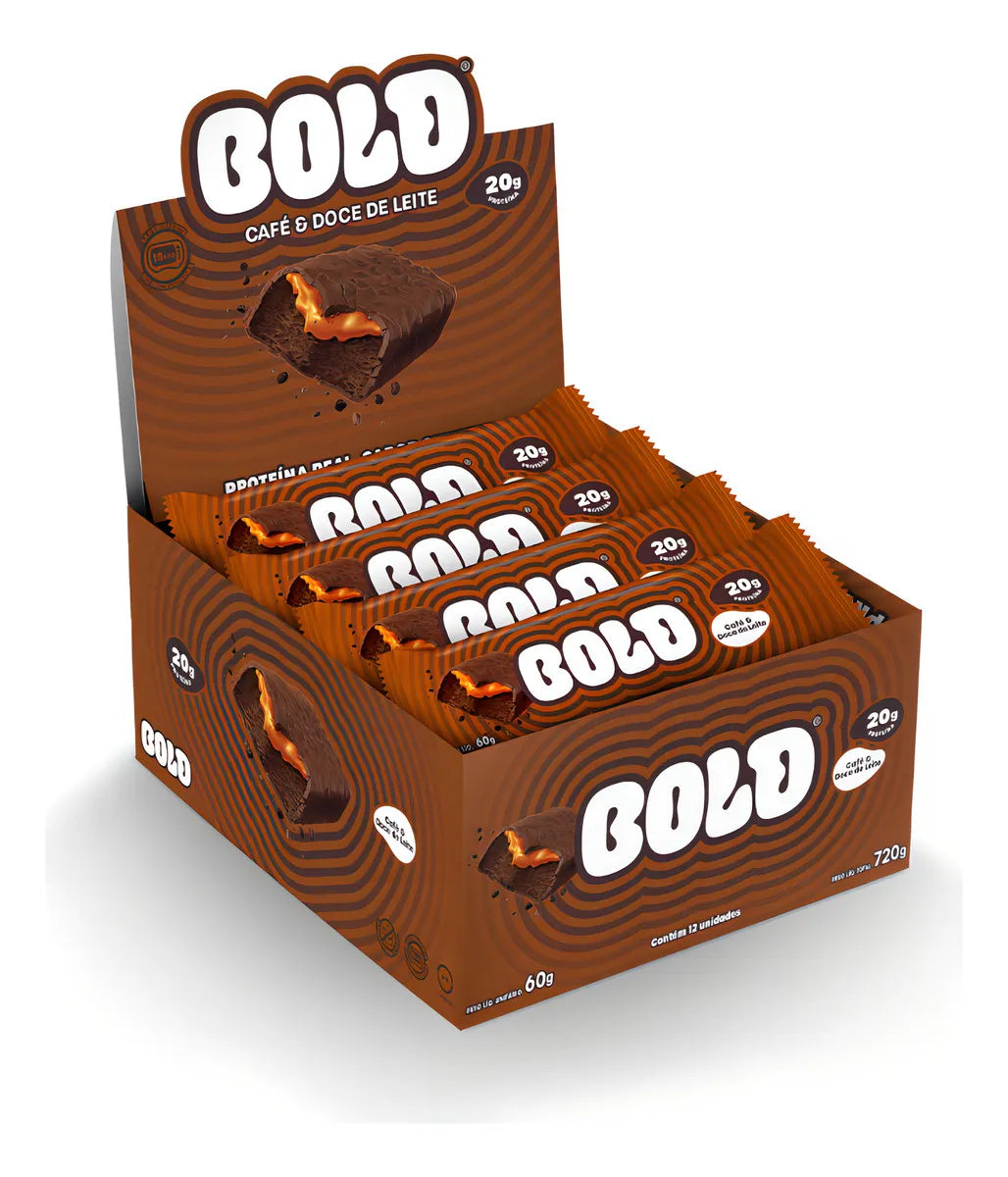 Barra de Proteína BOLD Café e Doce de Leite 60g - Caixa com 12 Unidades