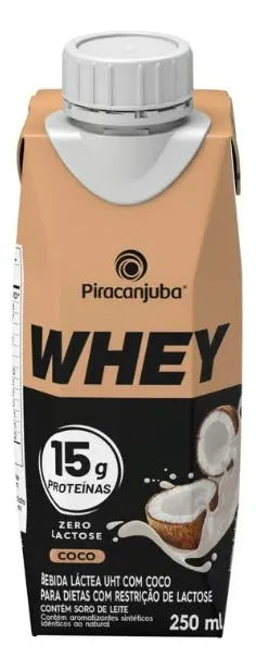 Bebida Láctea Piracanjuba Whey 15g Coco Zero Lactose - Caixa 12x250ml