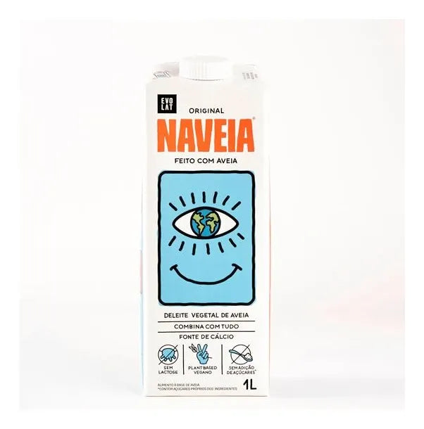 Fardo 12 Unidades Leite de Aveia Naveia Original 1L | Vegano, Sem Lactose, Sem Açúcar
