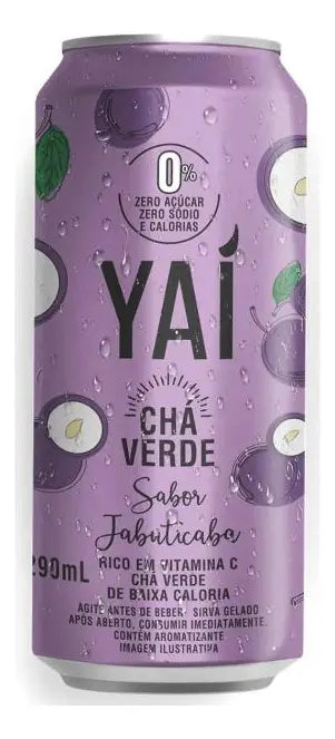 Pack 6 Latas Chá Verde com Jabuticaba Yaí Sem Açúcar - 290ml