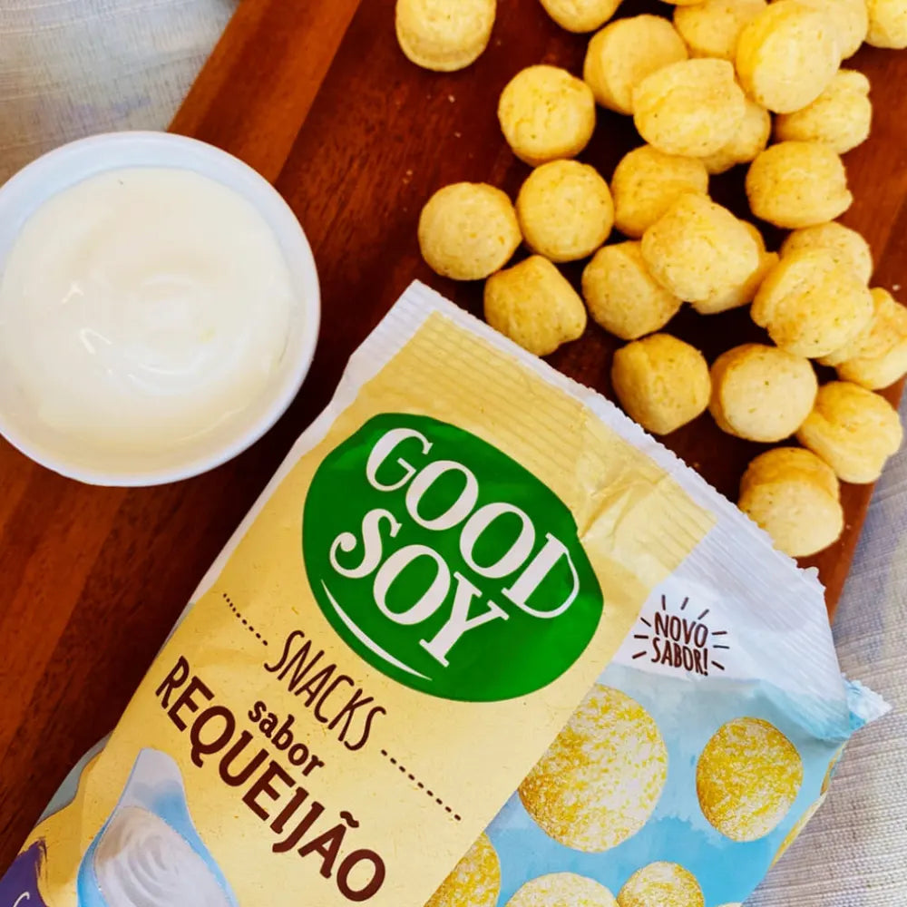 Caixa GoodSoy Snacks Requeijão 20 x 25 g Sem Glúten Sem Leite Sem Lactose