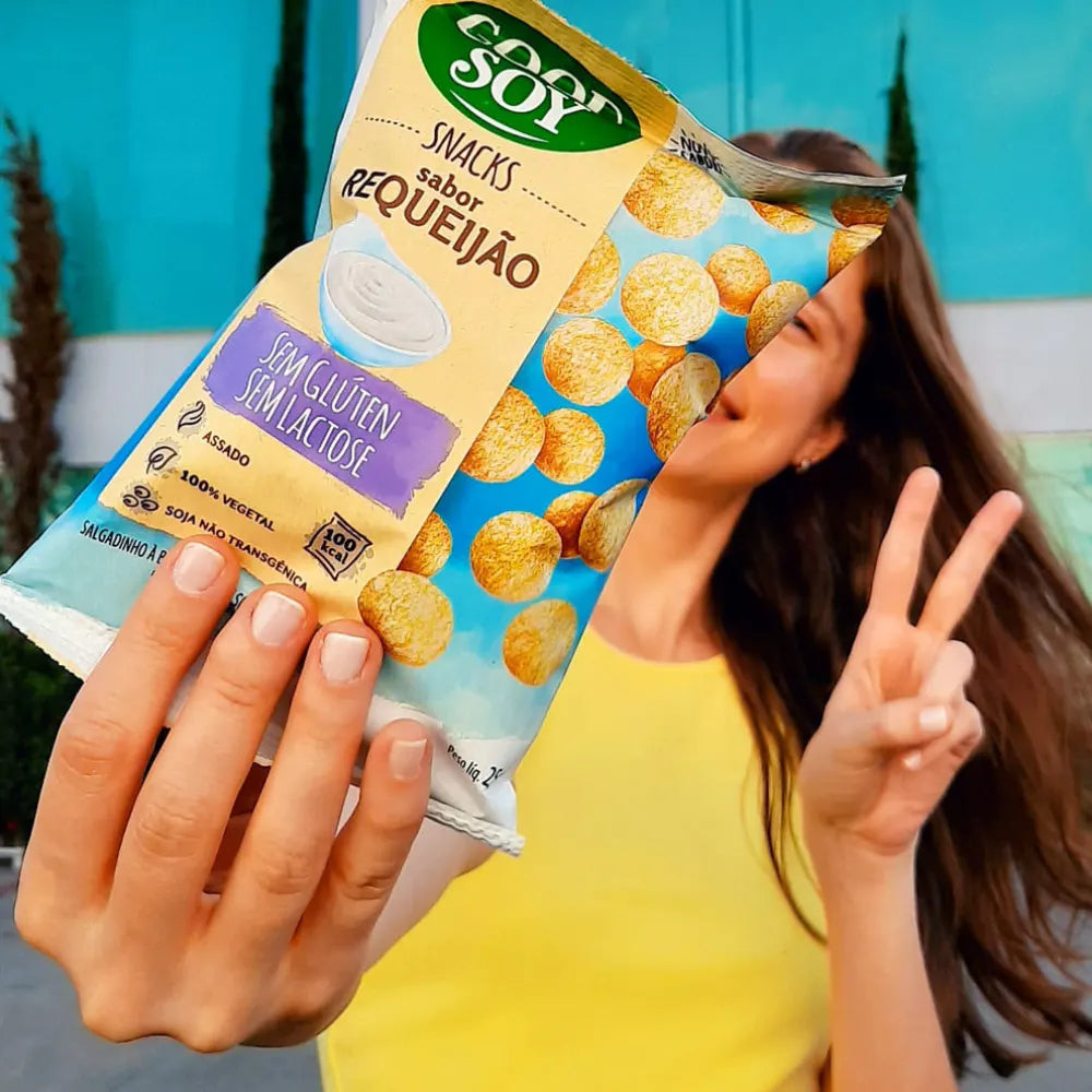 Caixa GoodSoy Snacks Requeijão 20 x 25 g Sem Glúten Sem Leite Sem Lactose