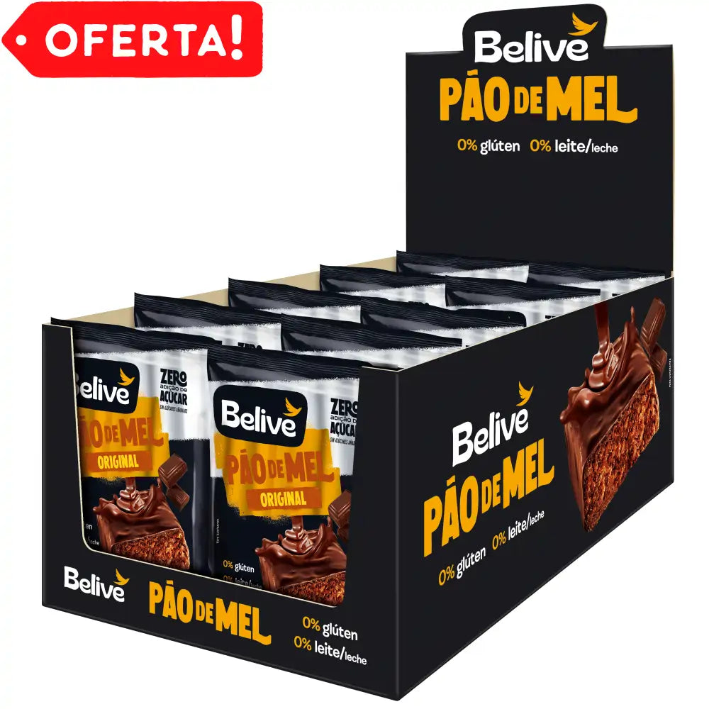 Belive Pão de mel Zero 45g Cx C/10 Un