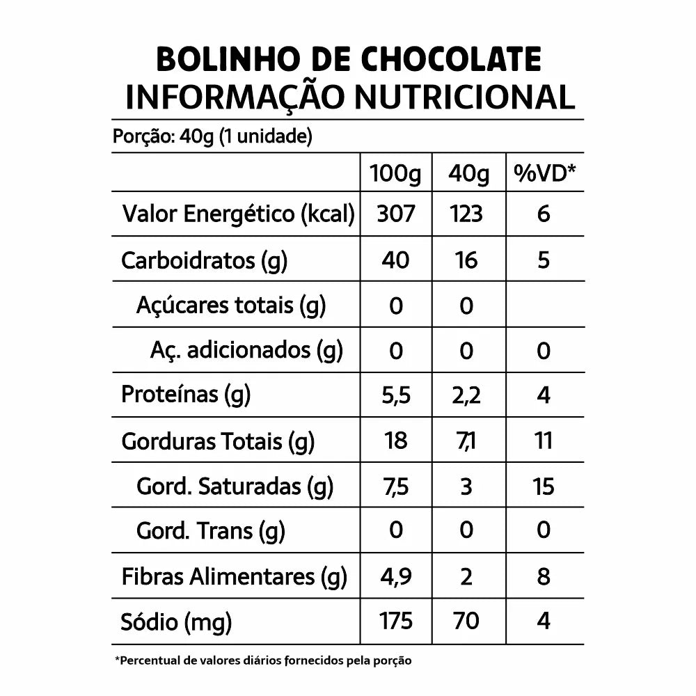 Bolinho Belive Double Chocolate Sem Glúten Sem Lactose Sem Açúcar 10 Unidades de 40g Cada (400g Total)