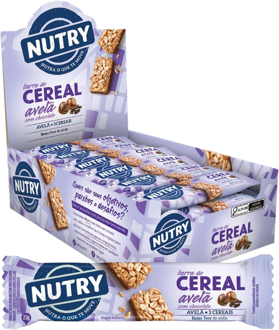 Barra de Cereais Nutry Avelã com Chocolate 24 x 22 g