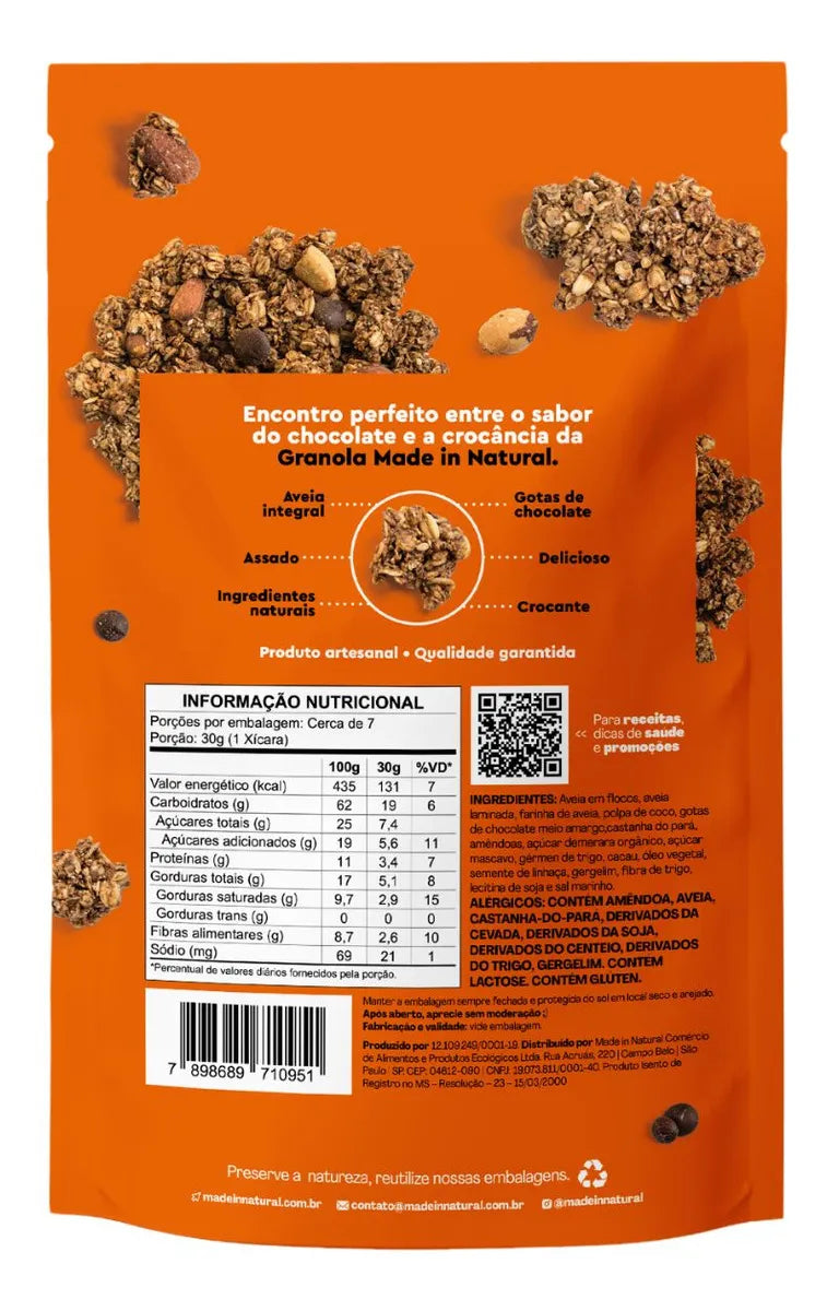 Granola Choco Crocante Brownie Feita de Forma Natural - Pacote 800g