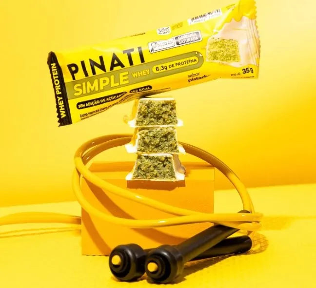 Barra de Proteína Pinati Simple Whey Pistache 35g - Caixa 16 Unidades