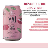 Pack 6 Latas Chá Verde Yaí Sabor Lichia - Sem Açúcar e Zero Calorias