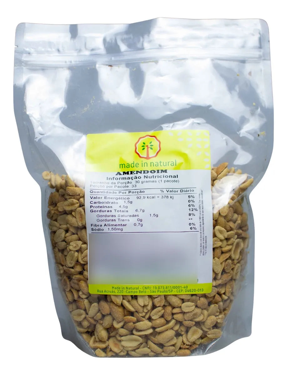 Amendoim Crocante Torrado com Sal Made In Natural - 1kg
