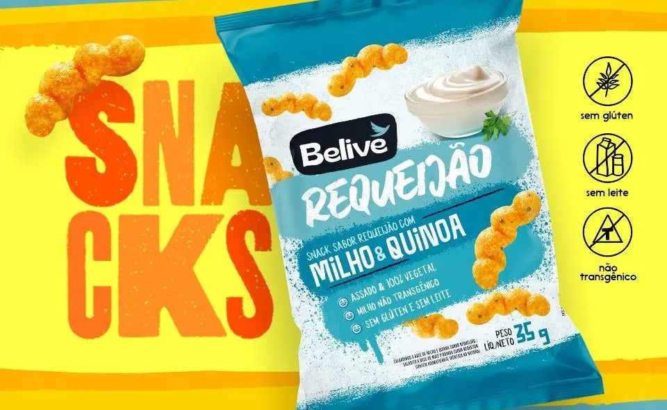 BeLive Corn and Quinoa Snack Cream Cheese Flavor Gluten Free - Box 20x25g