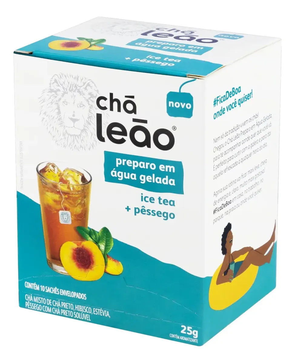 Chá Leão Ice Tea Pêssego 25 g Caixa com 10 Sachês
