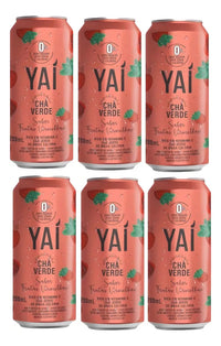 Pack 6 Latas Chá Verde Yaí Frutas Vermelhas - Sem Açúcar e Refrescante