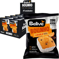 Bolinho BeLive Laranja com Chocolate Zero Açúcar - Caixa 10x40g