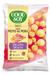 Caixa GoodSoy Snack Peito de Peru 20 x 25 g Sem Glúten Sem Leite Sem Lactose