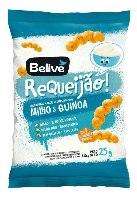 BeLive Corn and Quinoa Snack Cream Cheese Flavor Gluten Free - Box 20x25g