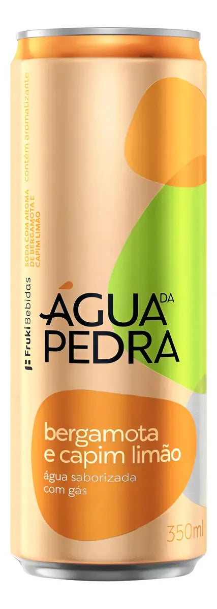 ÁGUA DA PEDRA SABORIZADA BERGAMOTA COM CAPIM-LIMÃO 350ML LATA 12 UN