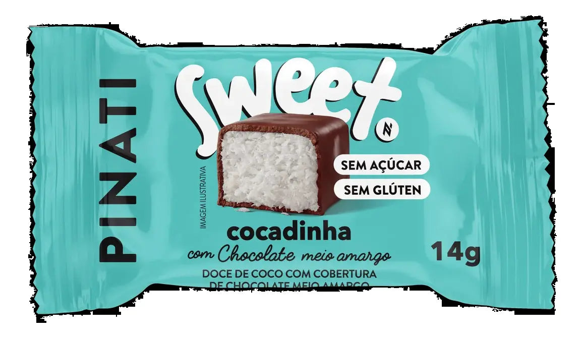 Bombom Pinati Doce Mordidas Cocada Zero Açúcar - Display 24 Unidades