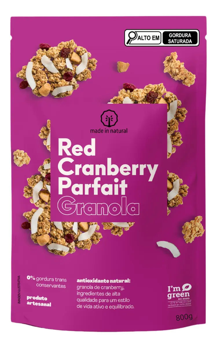 Parfait de Granola com Oxicoco Vermelho Produzido Naturalmente - Pacote 800g