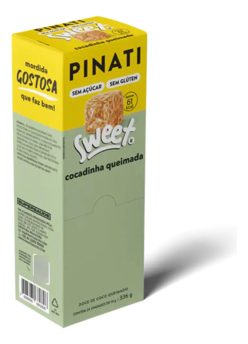 Cocadinha Queimada Pinati Sweet Zero Açúcar - Display com 24un