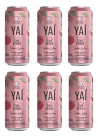 Pack 6 Latas Chá Verde Yaí Sabor Lichia - Sem Açúcar e Zero Calorias