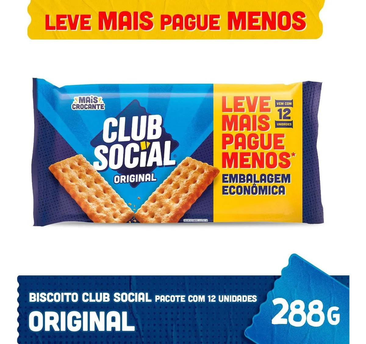 Biscoito Salgado Club Social Original 288g