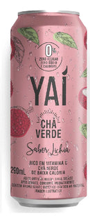 Pack 6 Latas Chá Verde Yaí Sabor Lichia - Sem Açúcar e Zero Calorias