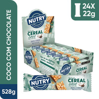 Barra de Cereal Nutry Coco com Chocolate 22g - Caixa com 24 Unidades