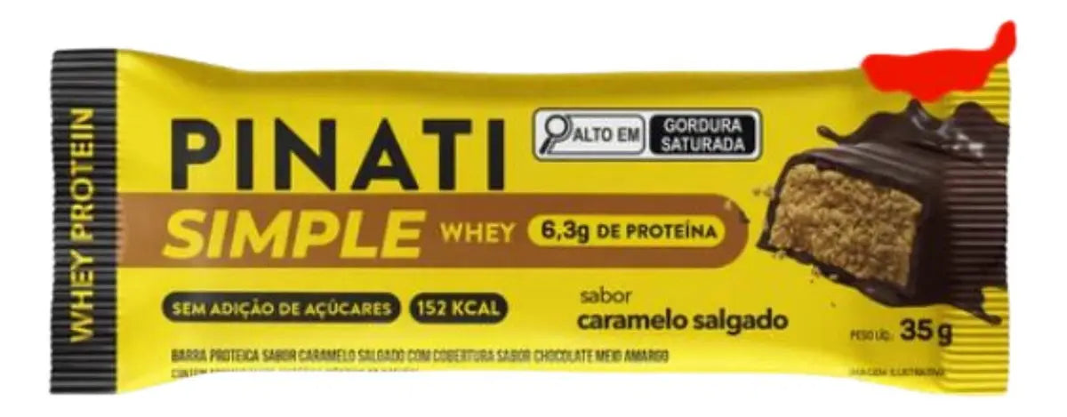 Barra de Proteína Pinati Simple Whey Chocolate Belga 35g - Caixa com 16 Unidades