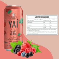 Pack 6 Latas Chá Verde Yaí Frutas Vermelhas - Sem Açúcar e Refrescante