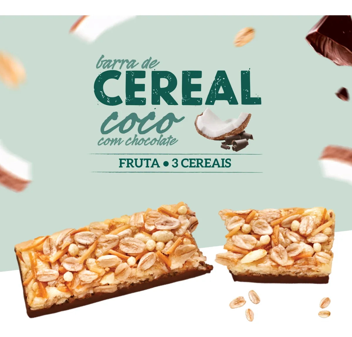 Barra de Cereal Nutry Coco com Chocolate 22g - Caixa com 24 Unidades