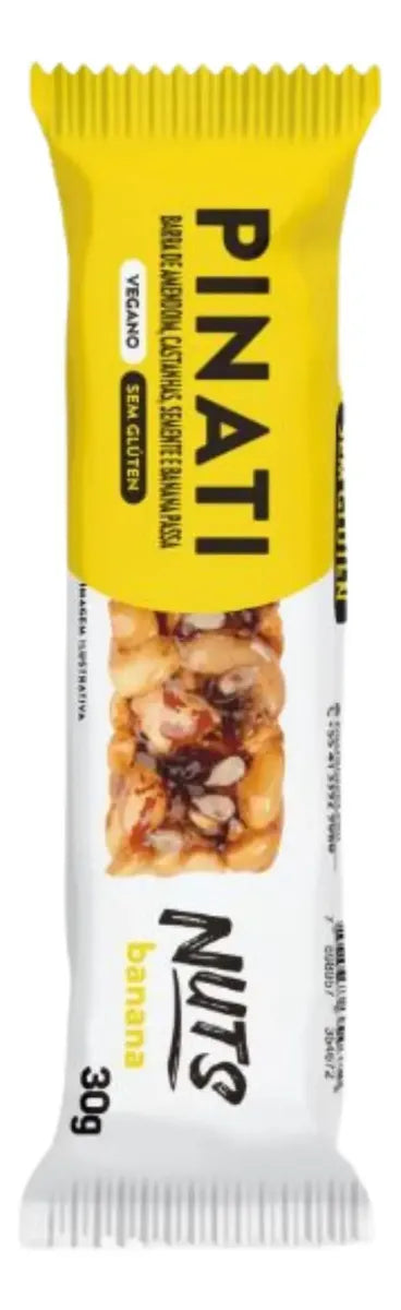 Kit Barra de Cereais Pinati Nuts Banana 4 x 30 g Sem Glúten