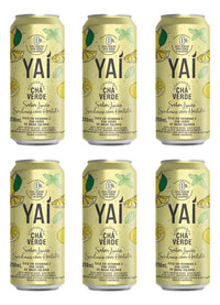 Pack 6 Latas Chá Verde Yaí Limão e Hortelã - Zero Calorias e Sódio