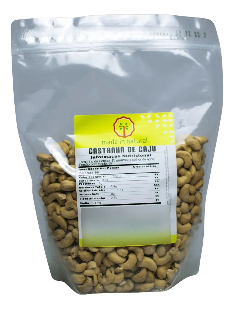 Castanha de Caju Torrada e Salgada Made In Natural - 1kg