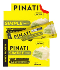 Barra de Proteína Pinati Simple Whey Pistache 35g - Caixa 16 Unidades