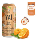 Pack 6 Cans Green Tea Yaí Orange with Ginger - Natural Thermogenic