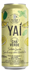 Pack 6 Latas Chá Verde Yaí Limão e Hortelã - Zero Calorias e Sódio