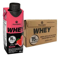 Bebida Láctea Piracanjuba Whey 15g Morango Zero Lactose - Caixa 12x250ml