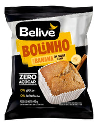 Bolinho de Banana Belive Sem Glúten, Açúcar e Leite 10 Unidades 40g