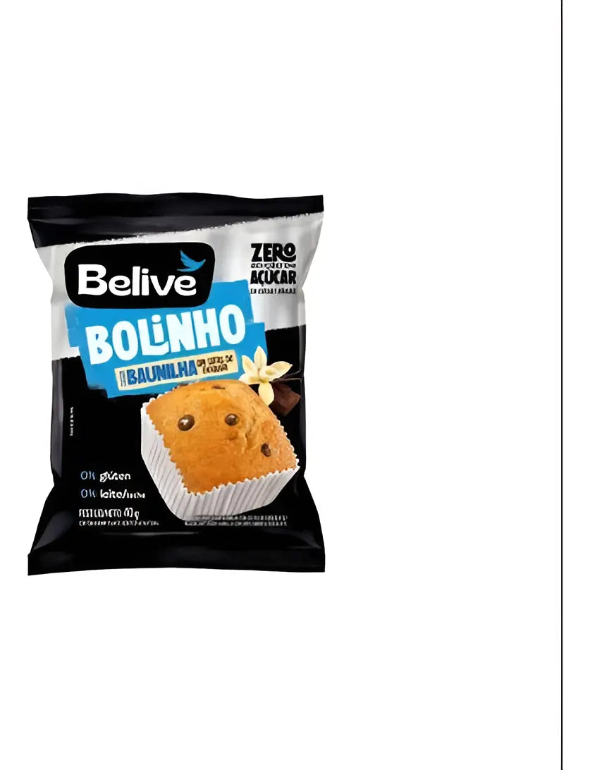 Bolinho BeLive Baunilha Zero Açúcar e Sem Glúten - Caixa 10x40g