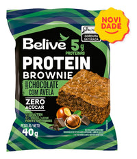 Brownie Proteico BeLive Avelã Zero Açúcar S/ Glúten - Caixa 10x40g