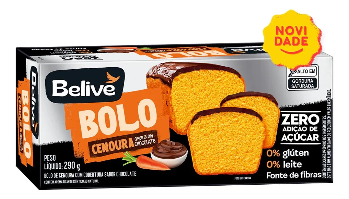 Carrot Cake with Chocolate Frosting BeLive 260g - Zero Sugar and Gluten-Free