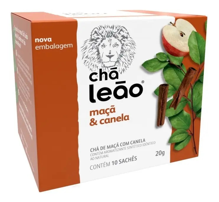 Chá Leão Maçã com Canela 20 g Caixa com 10 Sachês