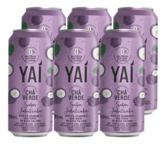 Pack 6 Latas Chá Verde com Jabuticaba Yaí Sem Açúcar - 290ml