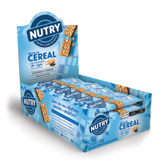 Display Barra de Cereais Nutry Castanha-de-Caju com Chocolate 24 x 22 g