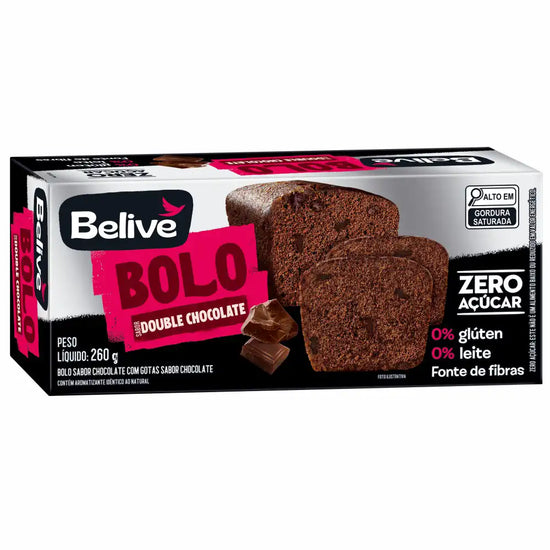 Bolo de Chocolate BeLive 260g - Zero Açúcar, Sem Glúten e Sem Leite