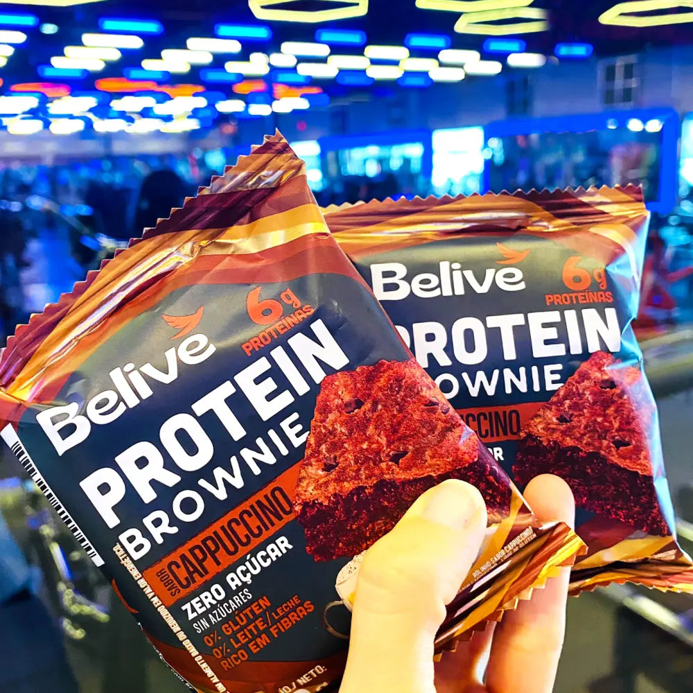 Caixa Brownie Proteico Cappuccino Belive 10 Unidades Sem Açúcar Sem Glúten Sem Leite